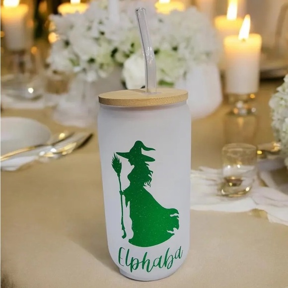 Elphaba and Glinda Frosted Glass Tumblers $28 for set ($15) each - Picture 4 of 5